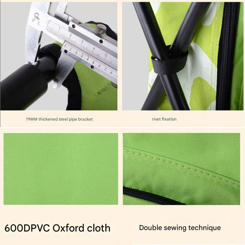 Green Insulated Cooler Backpack Chair - Foldable Stool for Fishing, Camping, Picnics & BBQ