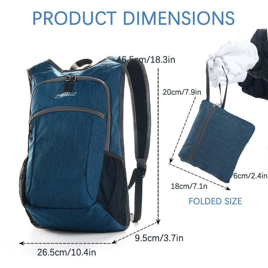 Black Ultra Lightweight Packable Backpack - Foldable Daypack for Hiking & Travel