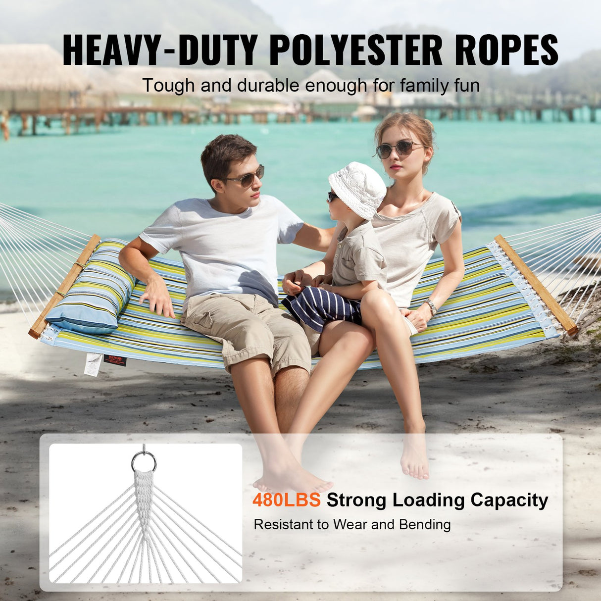 Double Quilted Fabric Hammock | 12 FT | 2 Person