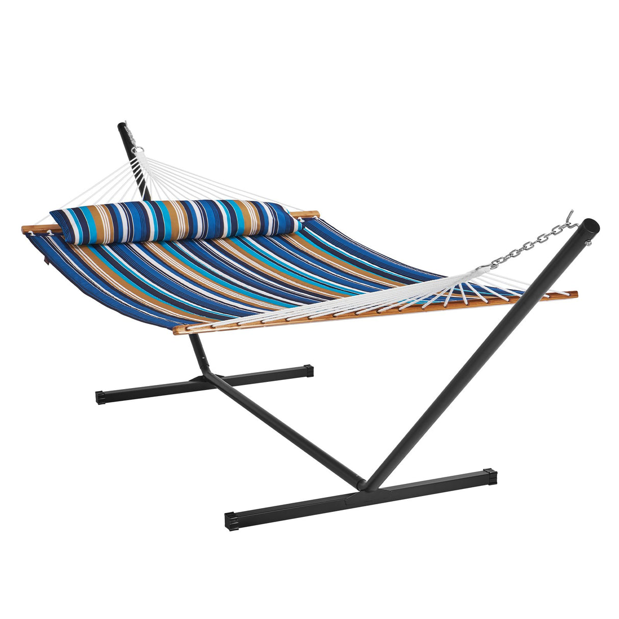VEVOR Double Quilted Fabric Hammock Two Person Hammock with Stand 480lb Capacity