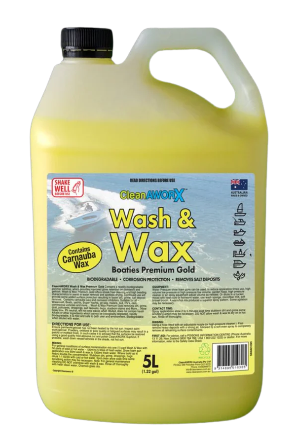 CleanAWORX Boaties Boat Wash and Wax Premium Gold 5 Litre