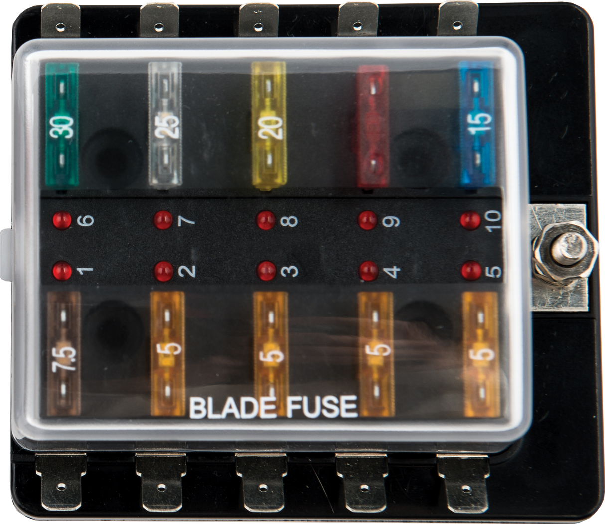 10 Gang Blade Fuse Holder For Marine Use