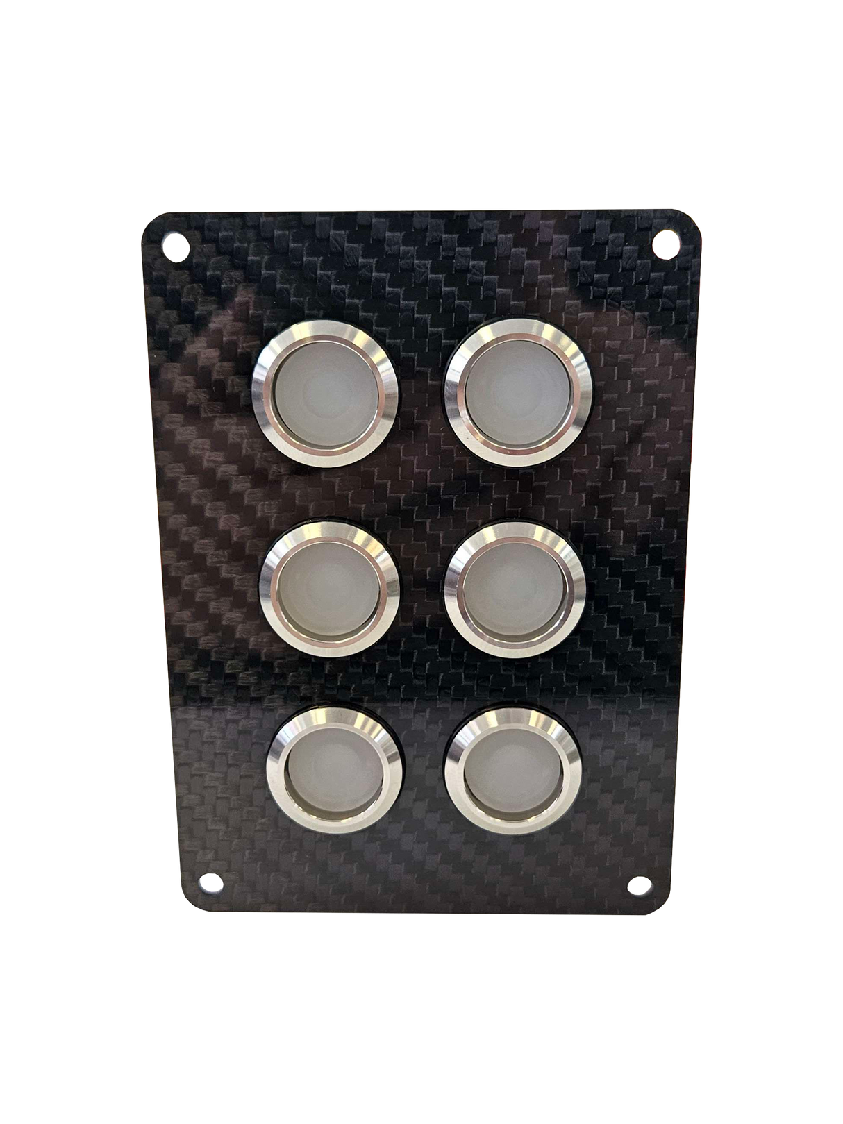 6 gang S.B.S. carbon fibre switch panel with 20A backlit switches