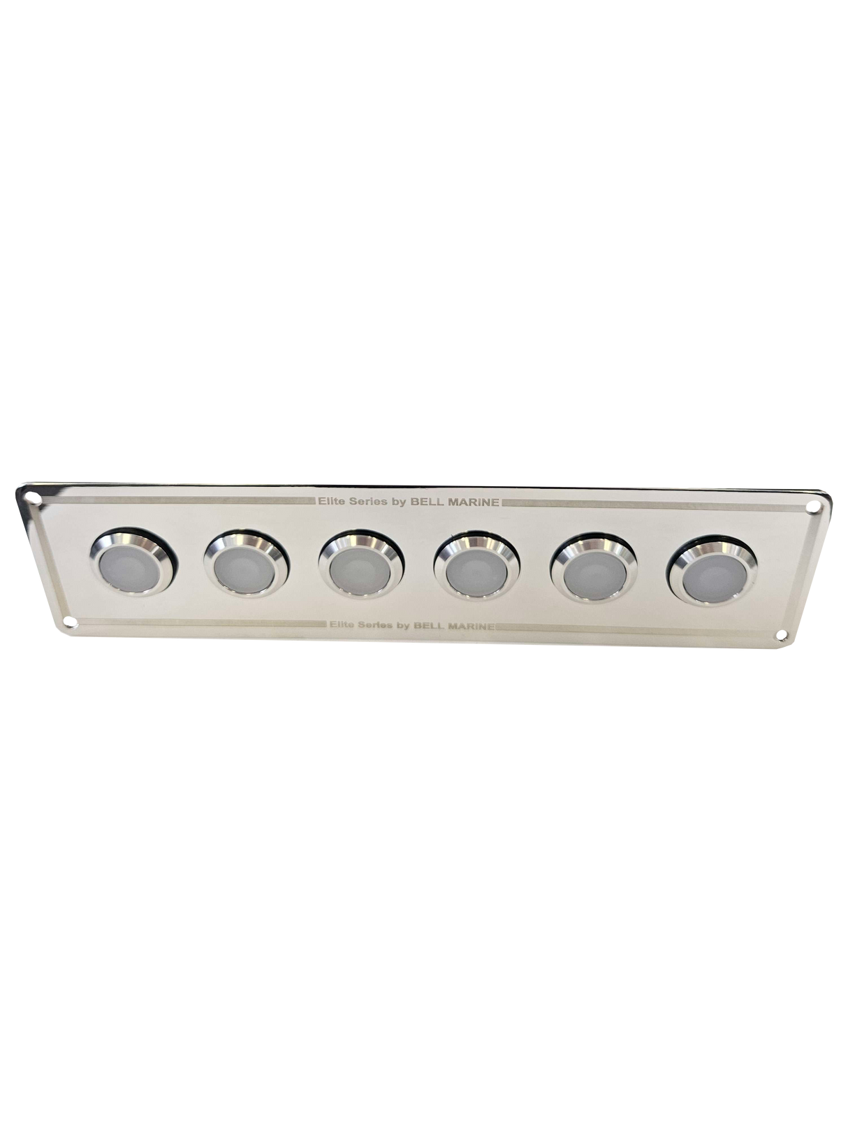 6 gang INLINE stainless steel switch panel with 20A backlit switches
