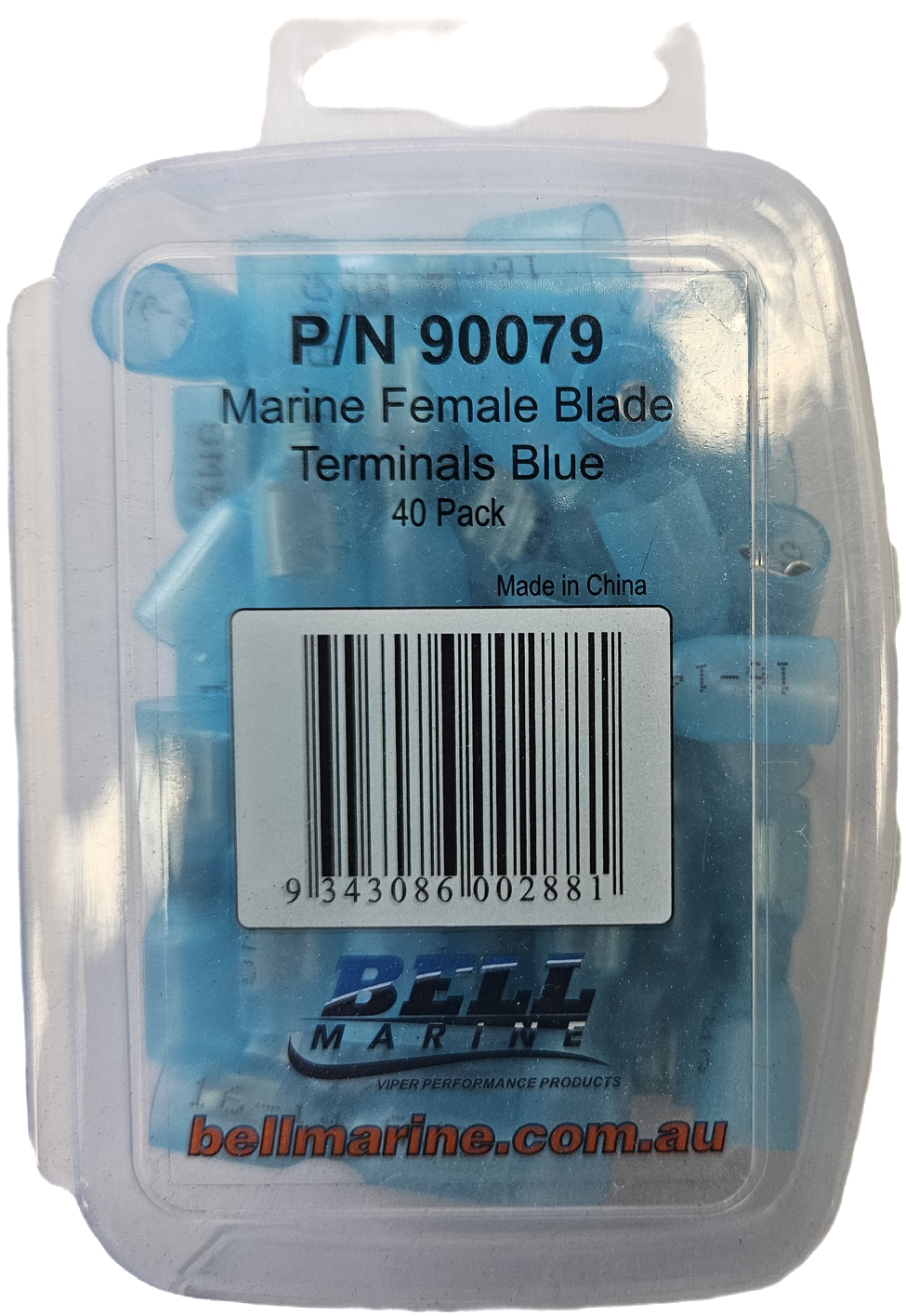 Marine Glue Lined Female Blade Terminal Blue - 4mm - 40 Pack