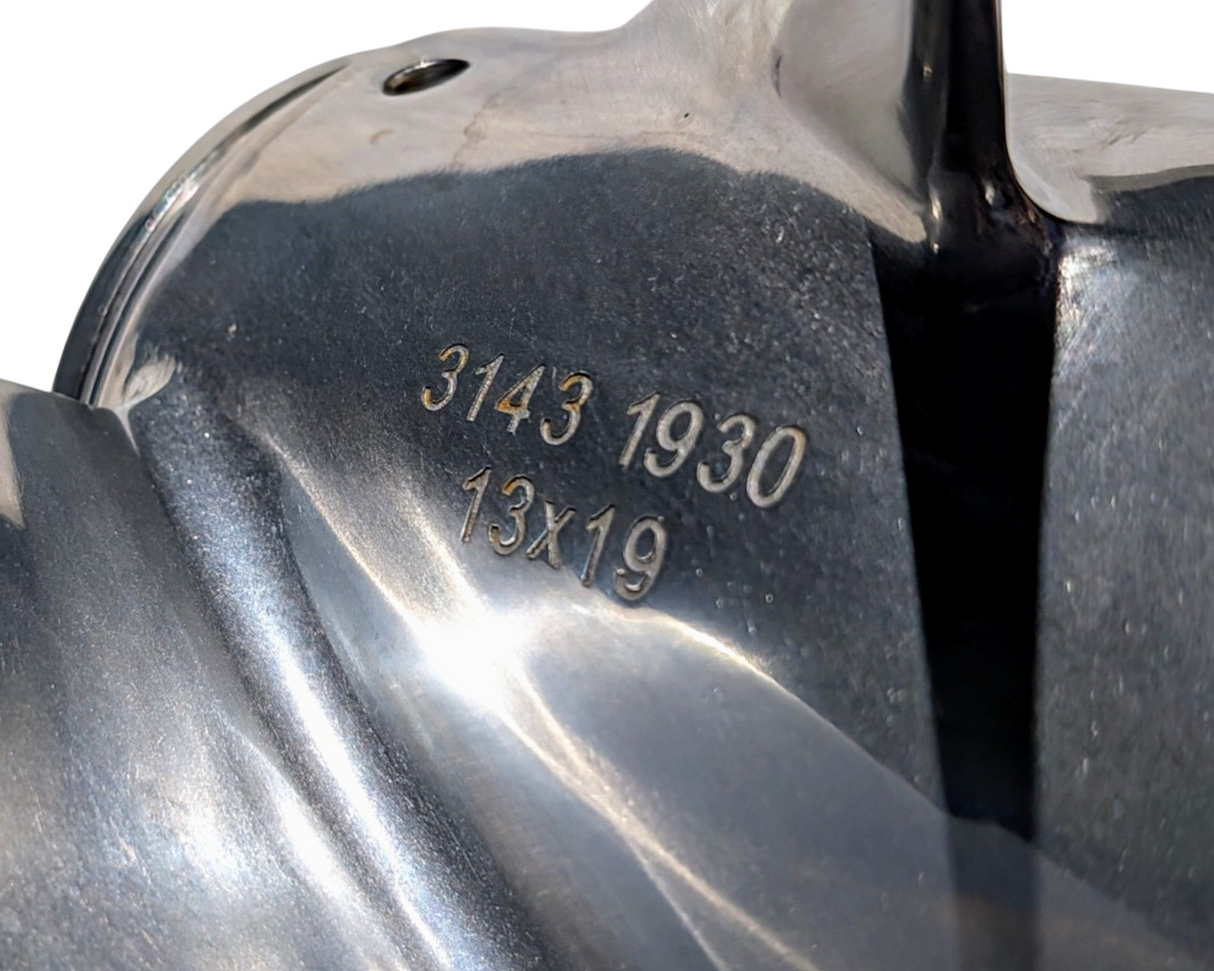 Turning Point Stainless Steel Propeller - Suzuki, Yamaha. Honda, Mercury, Tohatsu 70hp to 140hp 4-Blade 13dia x 19p RH