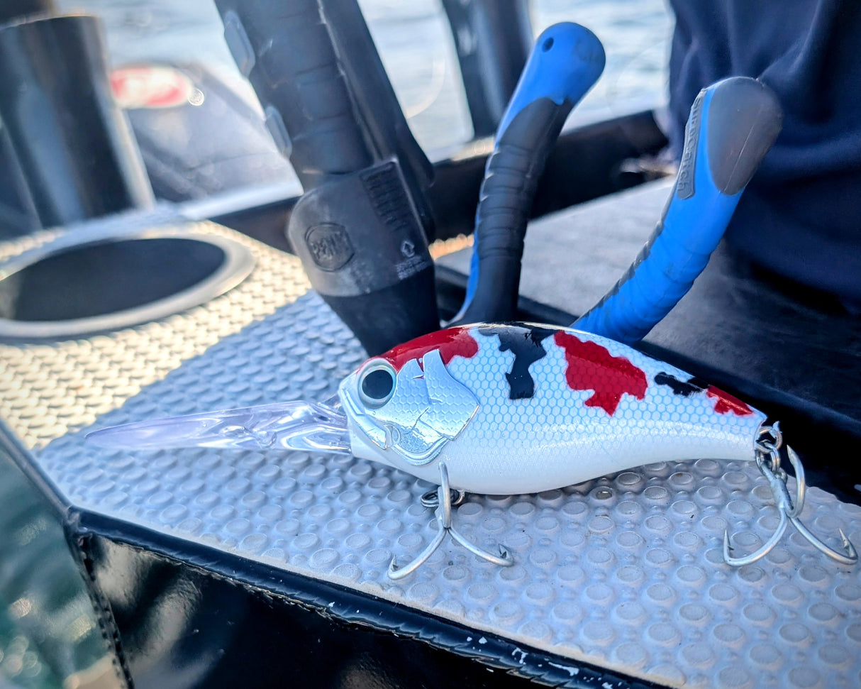 GENESIS Red and Black Koi - 150mm 6m Trolling Wobbler for Mahi Mahi