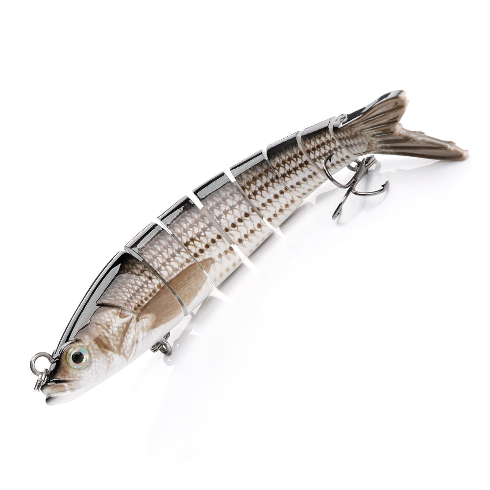 Jointed Swimbait Fishing Lure 8 Segmented 135mm 19g [Colour: Black- Brown-  White]