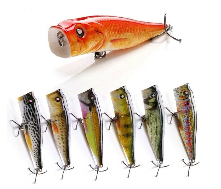 Multiple Variations of Surface Popper Fishing Lures for Sale