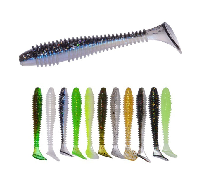 Multiple Variations of Soft Plastic Paddle Tail Worm Lures for Sale, Afishlure