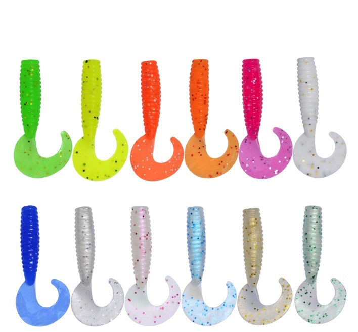 Curl Tail Soft Plastic Grub Lure 45mm 1.2g 12pc-bag