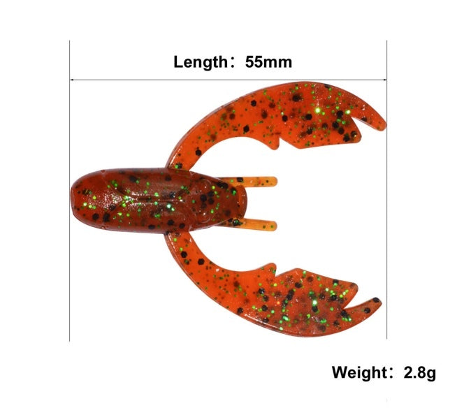 2’’ Soft Plastic Crayfish Lure 55mm 2.8g 8pc-pack