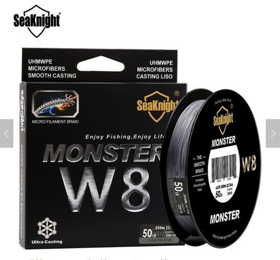 SeaKnight Monster W8 8 Strands Braided Line 20lb, 300M Super Smooth PE Braid