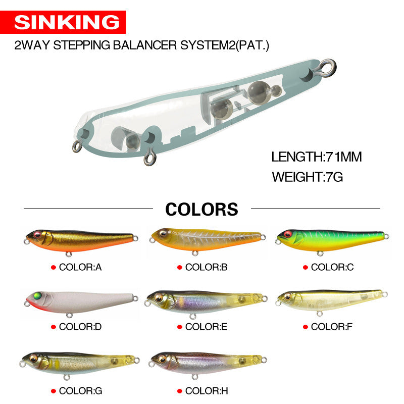 Topwater Runner Surface Lure 71mm 7g