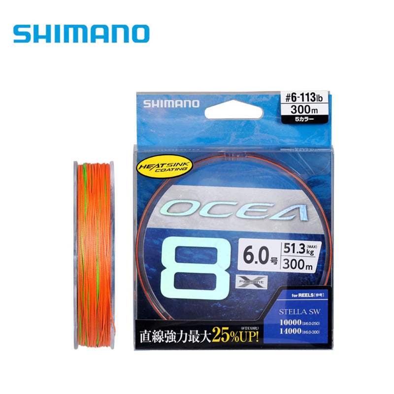 Shimano Ocea 8 Braid Line PE6/113lb/300m Multicoloured for Sale