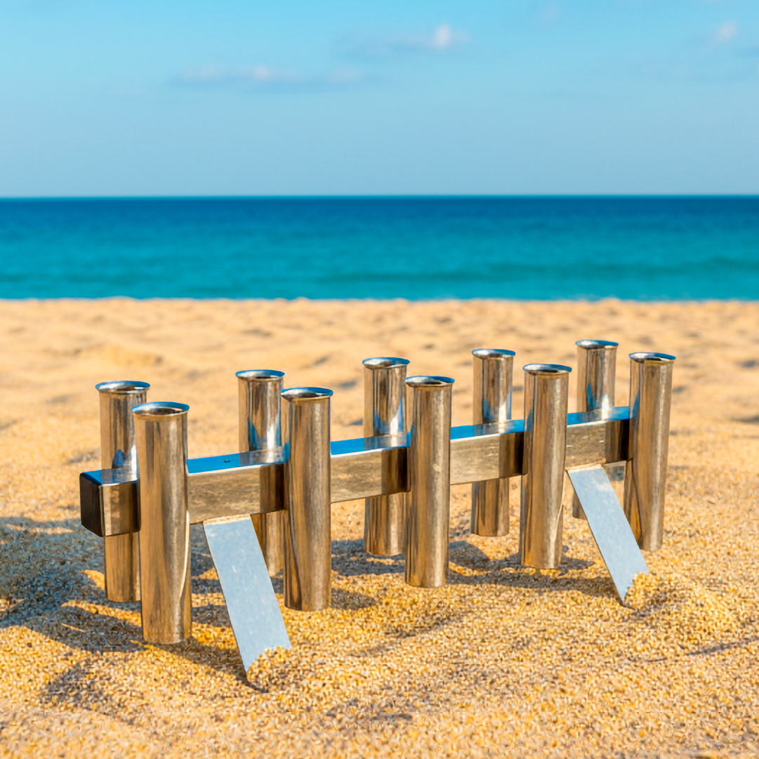 "New" Floor Mount or Mobile 10 Way S/S Rod Rack