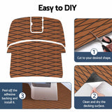 Seamanship EVA Foam Boat Flooring Decking Mat 240x90cm 6mm Diamond Brown
