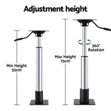 Seamanship Boat Seat Pedestal 55-75cm Adjustable Gas Lift 360 Degrees Swivel