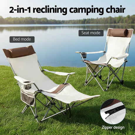 Weisshorn Camping Chair Reclining Adjustable Portable Outdoor Folding Lightweight