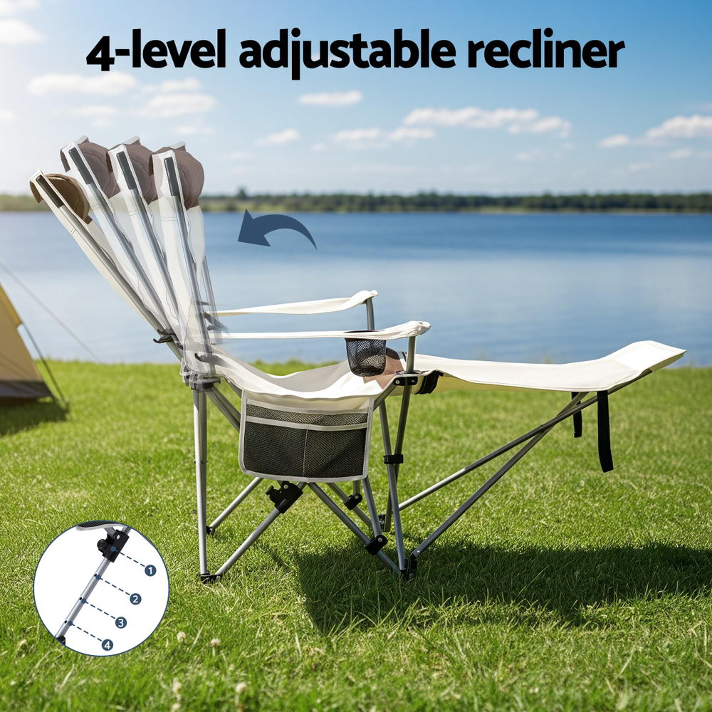 Weisshorn Camping Chair Reclining Adjustable Portable Outdoor Folding Lightweight