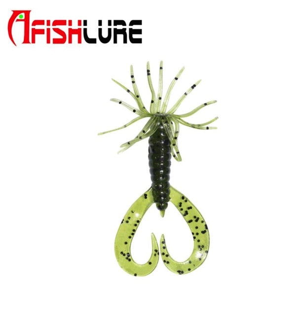 75mm Bearded Dual Curl Tail Grub Lure 75mm 2.9g 6pc-pack