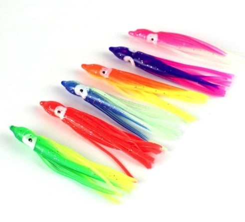 Luengo 6in/15cm Octopus Squid Skirt Soft Lure – Green, Saltwater Trolling Bait (Hoochies Style)