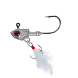 Fish Head Feathered Treble Hooks 3 Pack 38mm 3.5g