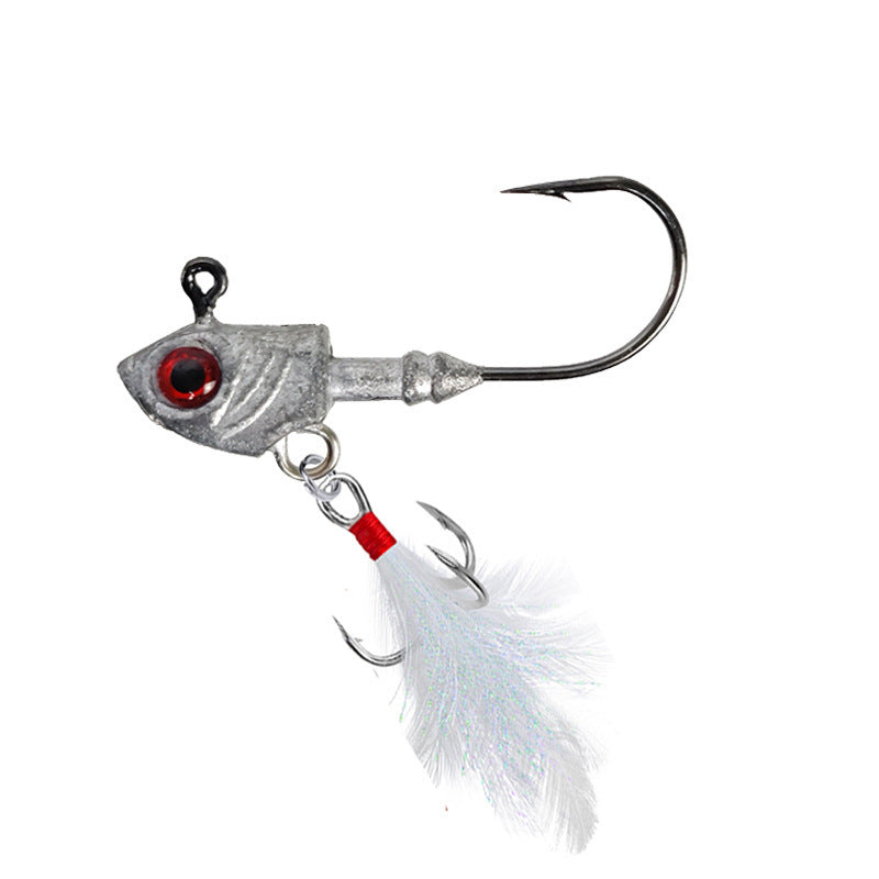 Fish Head Feathered Treble Hook 3 Pack 48mm 15g