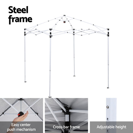 Instahut Gazebo 2x2m Outdoor Patio Garden Marquee Shade w/ Base Pods Black