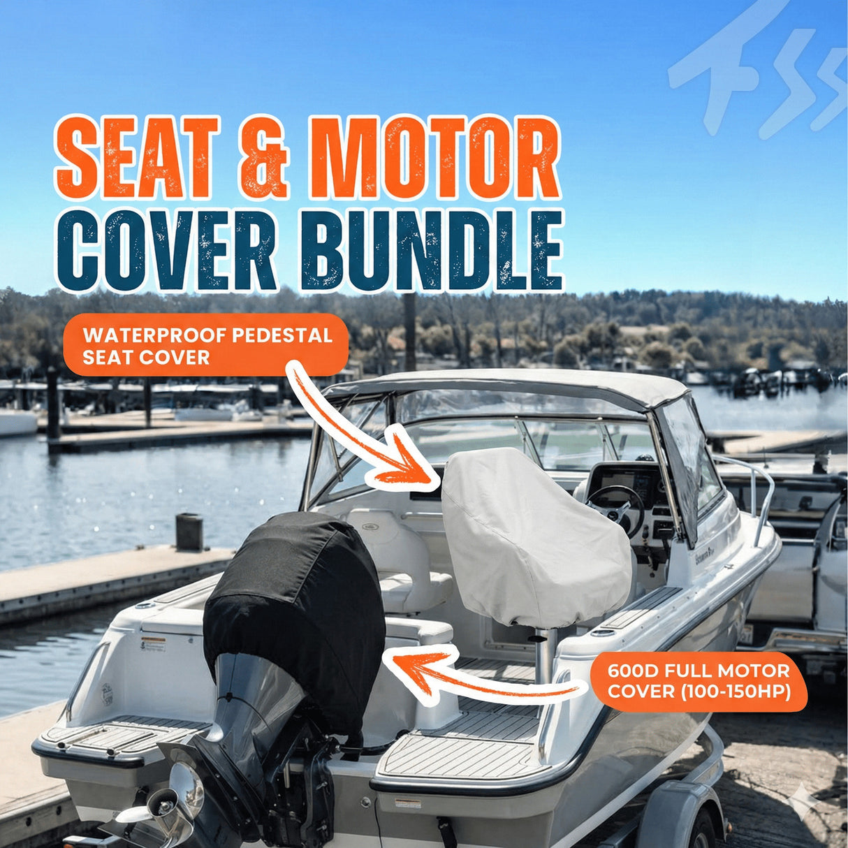 Captain & Power Protection Kit (Seat + 100–150HP  Motor Cover) | Bundle