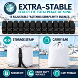 Marine Tech Co - Premium Heavy-Duty Boat Cover (17ft – 19ft) | 2-Year Warranty | White