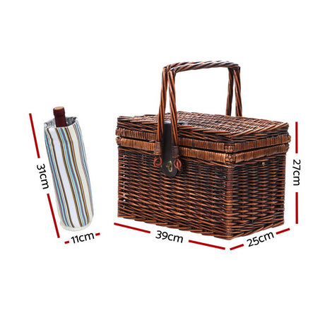 Alfresco 4 Person Picnic Basket Set Folding Insulated bag