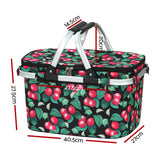 Alfresco Picnic Basket Folding Bag Hamper Insulated Storage Food Cover