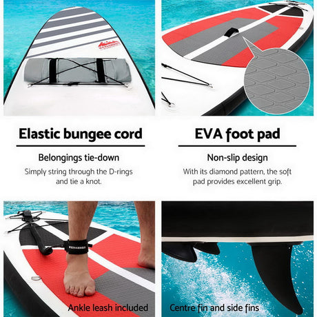 Weisshorn Inflatable Stand-Up Paddle Board (SUP) – 335cm × 81cm × 15cm, Drop-Stitch Core, Adjustable Paddle, Kayak Seat & Backpack Included – Beginner to Advanced, 160kg Capacity