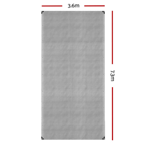 Instahut Tarp Tarpaulin 3.6x7.3m Canvas Camping Heavy Duty Sun Cover