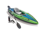 Intex Challenger K1 Inflatable Kayak: 1-Person, 2.0m Sporty Design with Adjustable Seat, Aluminium Paddle & High-Output Pump, Lakes & Mild Rivers