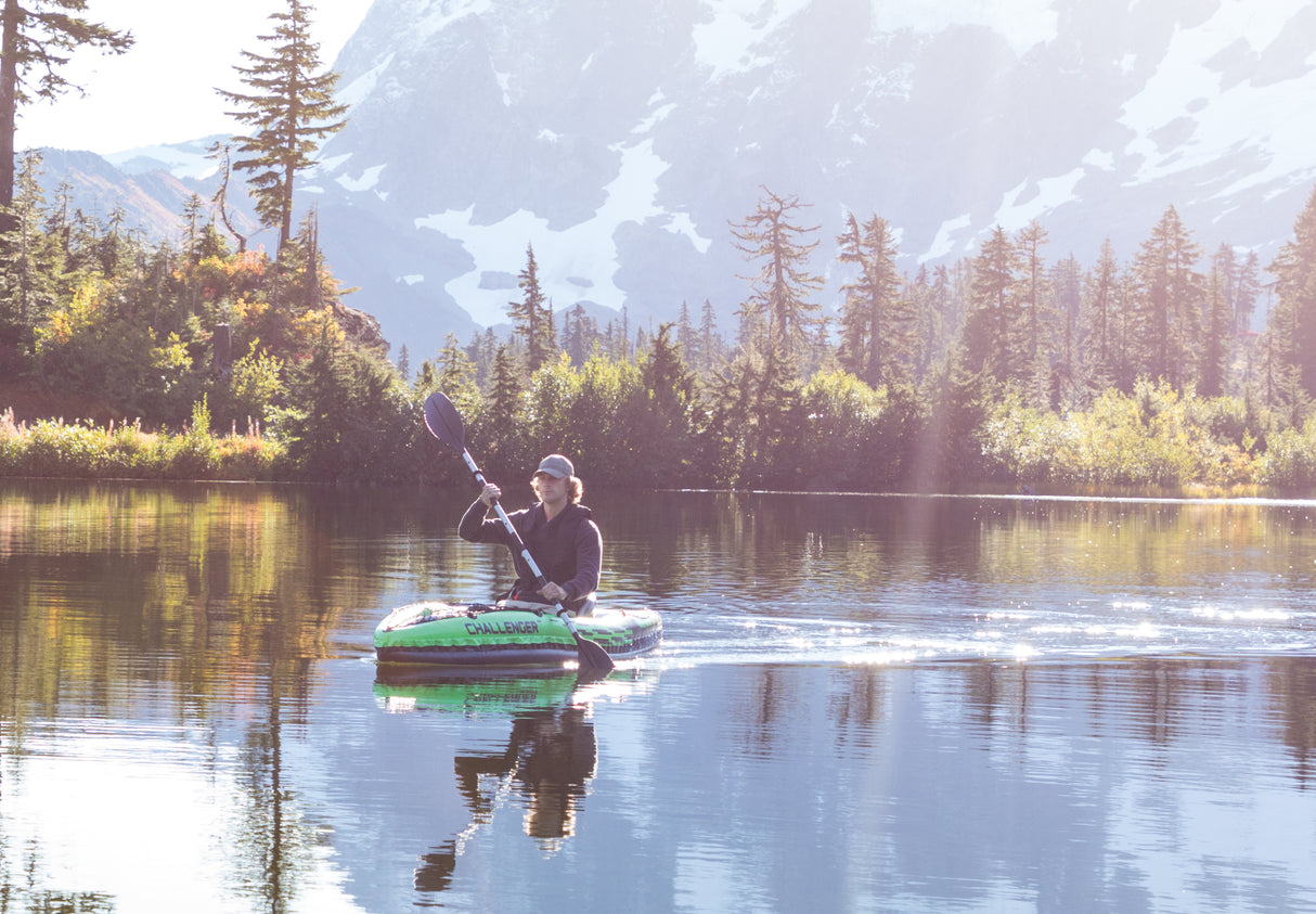 Intex Challenger K1 Inflatable Kayak: 1-Person, 2.0m Sporty Design with Adjustable Seat, Aluminium Paddle & High-Output Pump, Lakes & Mild Rivers