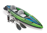 Intex Challenger K2 Inflatable Kayak: 2-Person, 2.6m Sporty Design with Adjustable Seats, Aluminium Paddles & High-Output Pump, Lakes & Mild Rivers