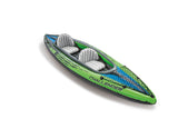 Intex Challenger K2 Inflatable Kayak: 2-Person, 2.6m Sporty Design with Adjustable Seats, Aluminium Paddles & High-Output Pump, Lakes & Mild Rivers