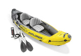Intex Explorer K2 Inflatable Kayak: 2-Person, 3.12m × 0.91m × 0.51m with Adjustable Seats, Aluminium Paddles & High-Output Pump, Lakes & Mild Rivers