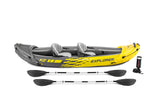 Intex Explorer K2 Inflatable Kayak: 2-Person, 3.12m × 0.91m × 0.51m with Adjustable Seats, Aluminium Paddles & High-Output Pump, Lakes & Mild Rivers