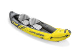 Intex Explorer K2 Inflatable Kayak: 2-Person, 3.12m × 0.91m × 0.51m with Adjustable Seats, Aluminium Paddles & High-Output Pump, Lakes & Mild Rivers
