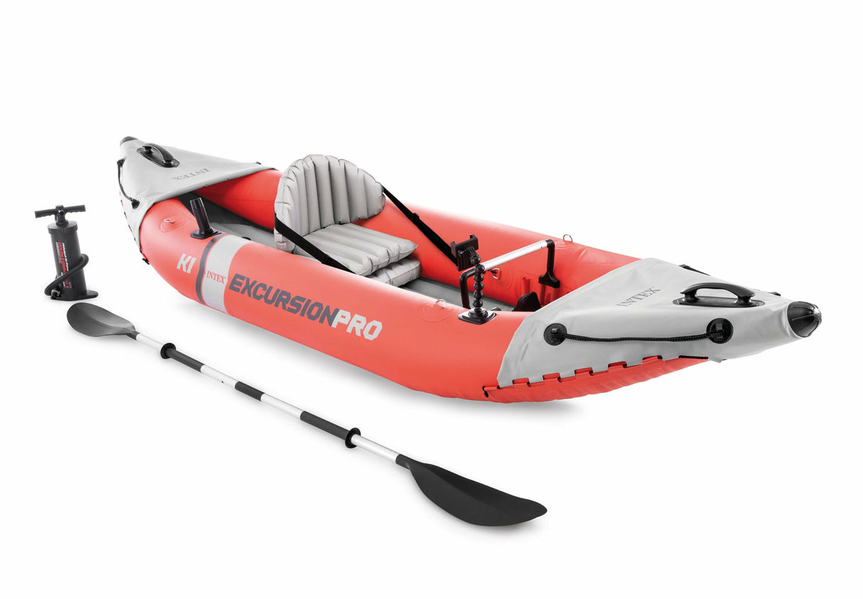 Intex Excursion Pro K1 Inflatable Kayak: 305cm × 91cm × 46cm, 1-Person High-Performance Kayak with Adjustable Seat, Aluminium Paddle & High-Output Pump, Lakes, Rivers & Fishing