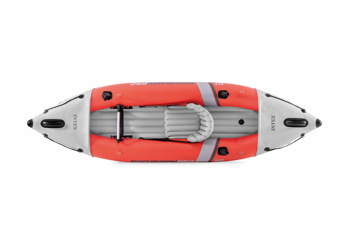 Intex Excursion Pro K1 Inflatable Kayak: 305cm × 91cm × 46cm, 1-Person High-Performance Kayak with Adjustable Seat, Aluminium Paddle & High-Output Pump, Lakes, Rivers & Fishing