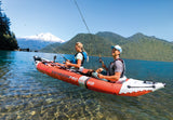 Intex Excursion Pro K2 Inflatable Kayak: 3.83m × 0.91m × 0.45m, 2-Person High-Performance Kayak with Adjustable Seats, Aluminium Oars & High-Output Pump, Lakes, Rivers & Coastal Waters