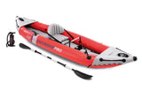 Intex Excursion Pro K2 Inflatable Kayak: 3.83m × 0.91m × 0.45m, 2-Person High-Performance Kayak with Adjustable Seats, Aluminium Oars & High-Output Pump, Lakes, Rivers & Coastal Waters