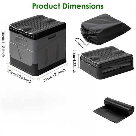 Portable Car Toilet with Integrated Waste Bin - Durable PP Material, Ideal for RVs, Outdoor Camping & Emergency Situations - Sleek Design with Ventilation Slits RV Toilets