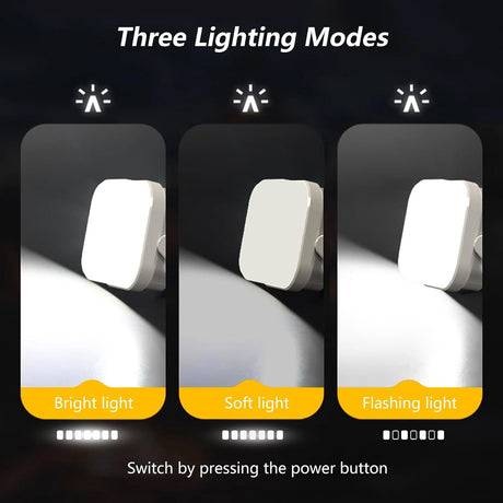 2-Pack LED Night & Emergency Lights - Mini Portable with 3 Modes for Home, Bedrooms, Power Outages & Backup, Outdoor Travel, Camping, Barbecue