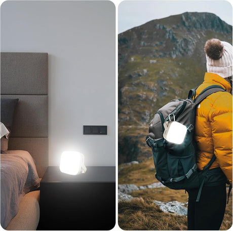 2-Pack LED Night & Emergency Lights - Mini Portable with 3 Modes for Home, Bedrooms, Power Outages & Backup, Outdoor Travel, Camping, Barbecue