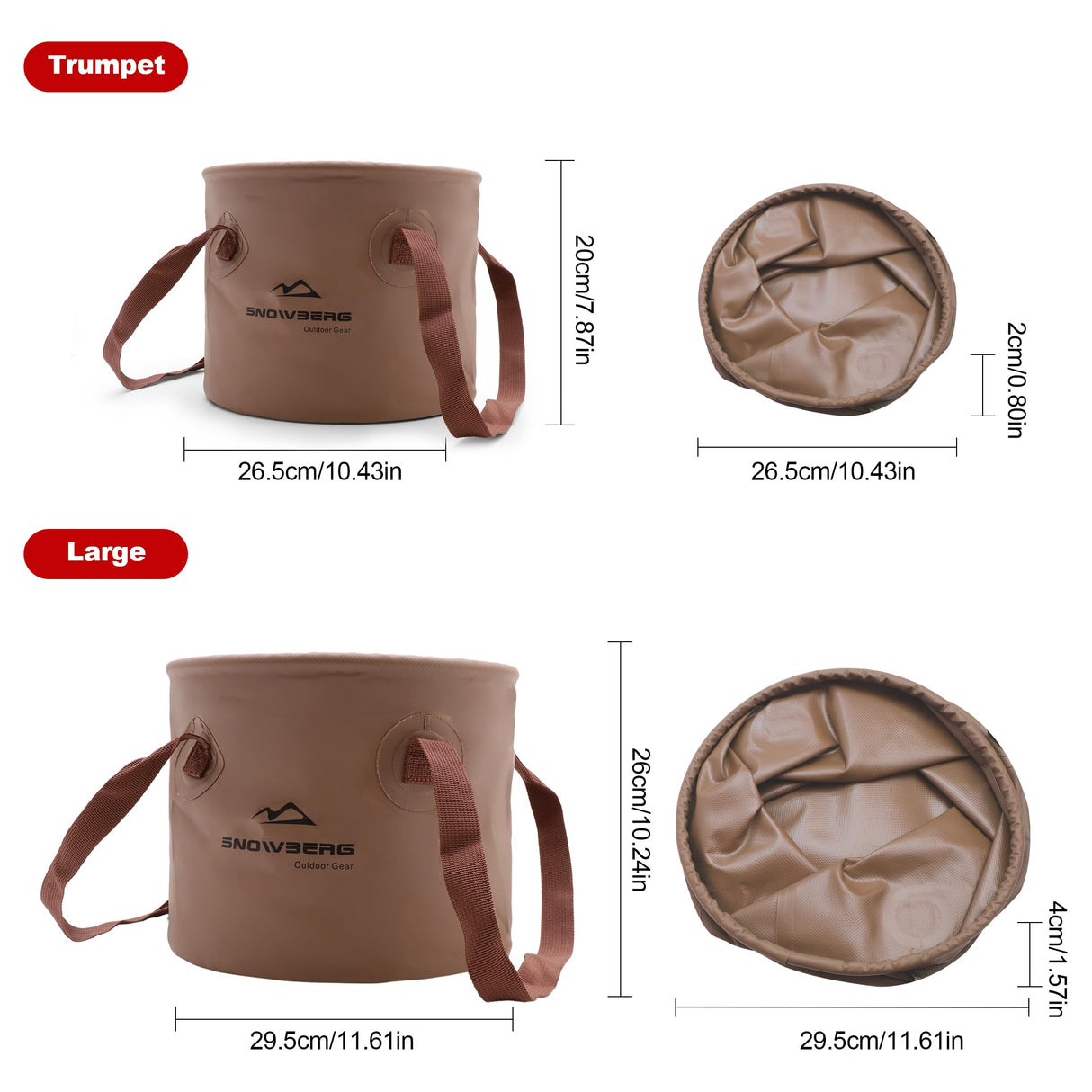 Multi-Use Collapsible Bucket –  (Coffee,Large)